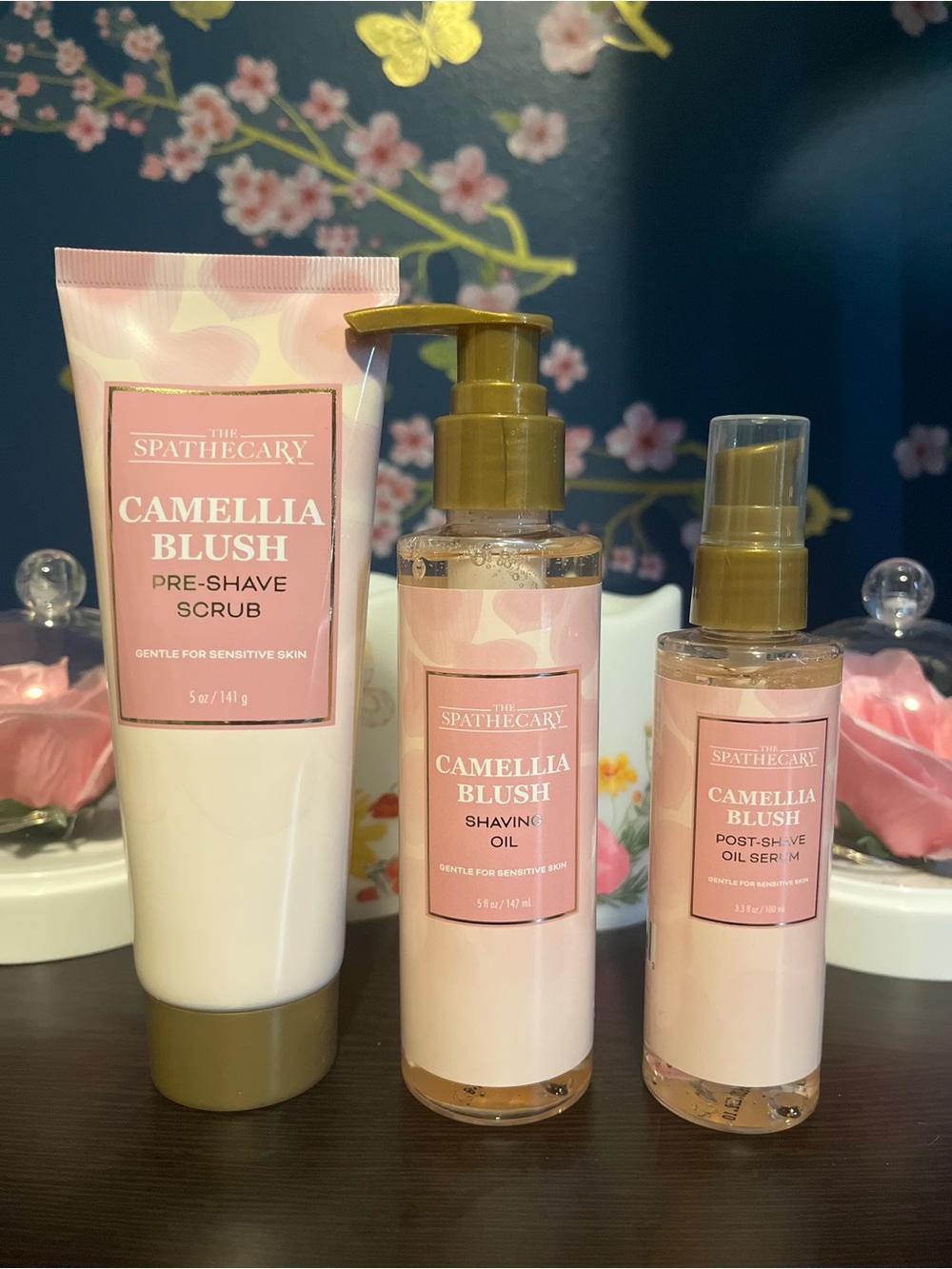 Camellia Blush Shaving & Post-Shave Set - Pink